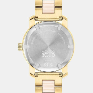Bold Women Quartz Pink Dial Analog Stainless Steel Watch 3600640
