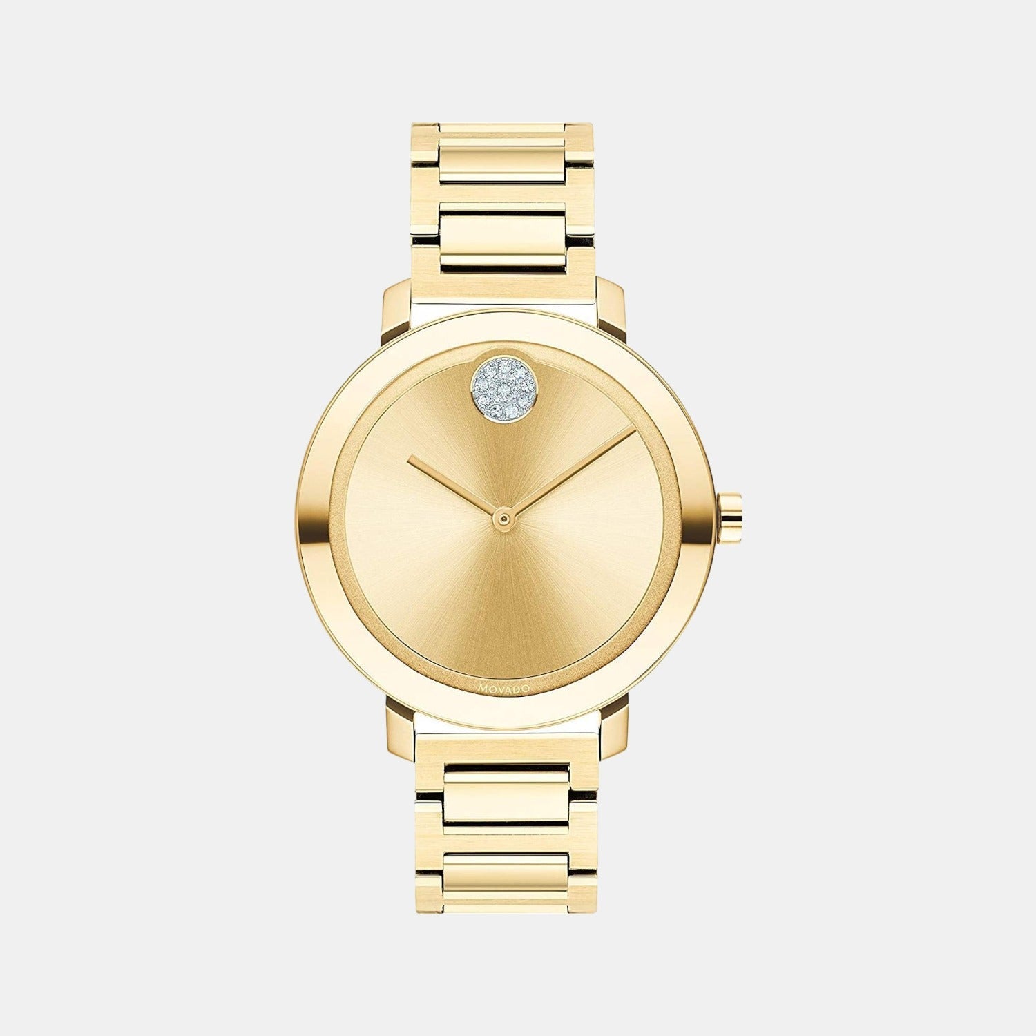 Bold Shimmer Women Quartz Gold Dial Analog Stainless Steel Watch 3600649