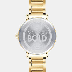 Bold Shimmer Women Quartz Gold Dial Analog Stainless Steel Watch 3600649