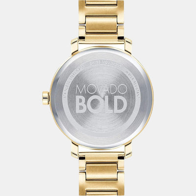 Bold Shimmer Women Quartz Gold Dial Analog Stainless Steel Watch 3600649