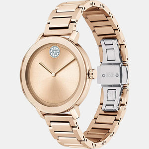 Bold Men Quartz Rose Gold Dial Analog Stainless Steel Watch 3600650