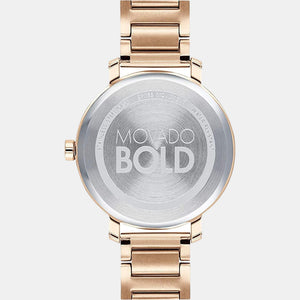 Bold Men Quartz Rose Gold Dial Analog Stainless Steel Watch 3600650