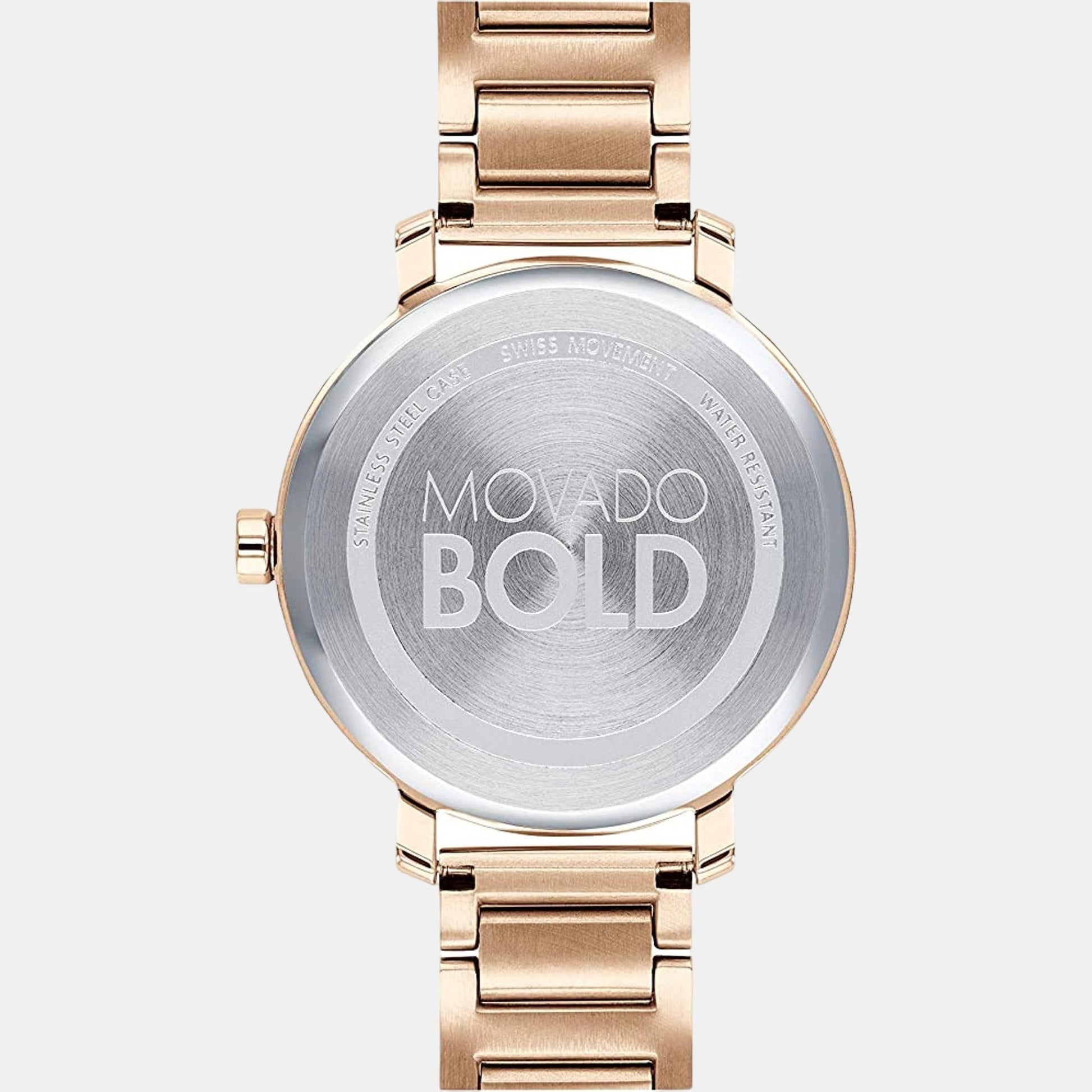 Bold Men Quartz Rose Gold Dial Analog Stainless Steel Watch 3600650