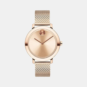 Bold Women Quartz Rose Gold Dial Analog Stainless Steel Watch 3600654