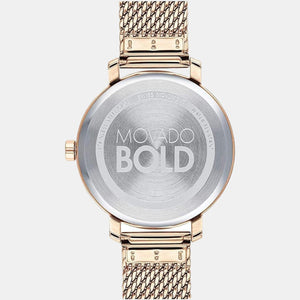Bold Women Quartz Rose Gold Dial Analog Stainless Steel Watch 3600654