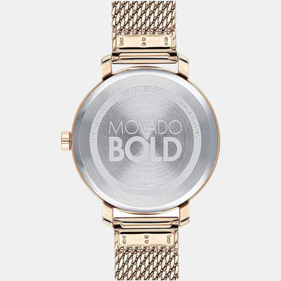 Bold Women Quartz Rose Gold Dial Analog Stainless Steel Watch 3600654