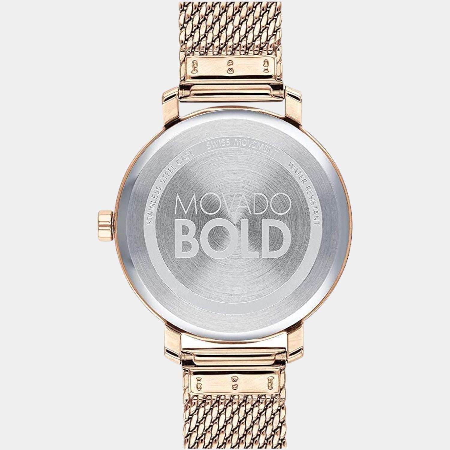 Bold Women Quartz Rose Gold Dial Analog Stainless Steel Watch 3600654