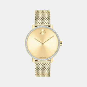 Bold Women Quartz Gold Dial Analog Stainless Steel Watch 3600656