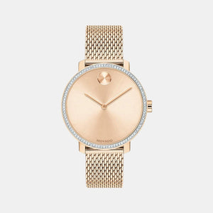 Bold Women Quartz Rose Gold Dial Analog Stainless Steel Watch 3600657