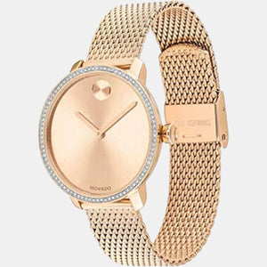 Bold Women Quartz Rose Gold Dial Analog Stainless Steel Watch 3600657