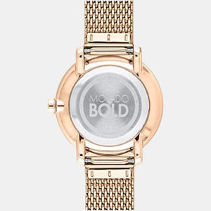 Bold Women Quartz Rose Gold Dial Analog Stainless Steel Watch 3600657