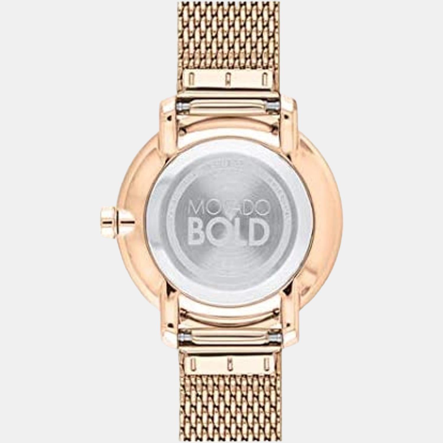 Bold Women Quartz Rose Gold Dial Analog Stainless Steel Watch 3600657