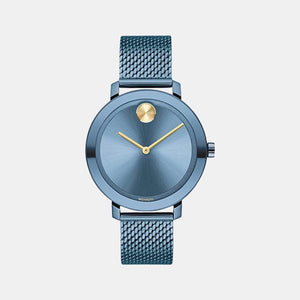 Bold Women Quartz Blue Dial Analog Stainless Steel Watch 3600675