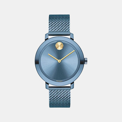 Bold Women Quartz Blue Dial Analog Stainless Steel Watch 3600675