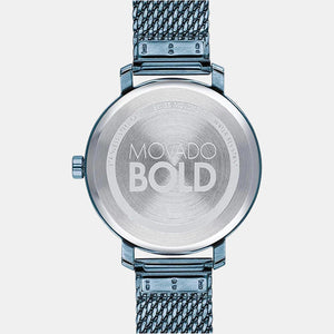 Bold Women Quartz Blue Dial Analog Stainless Steel Watch 3600675
