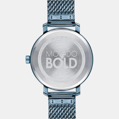 Bold Women Quartz Blue Dial Analog Stainless Steel Watch 3600675