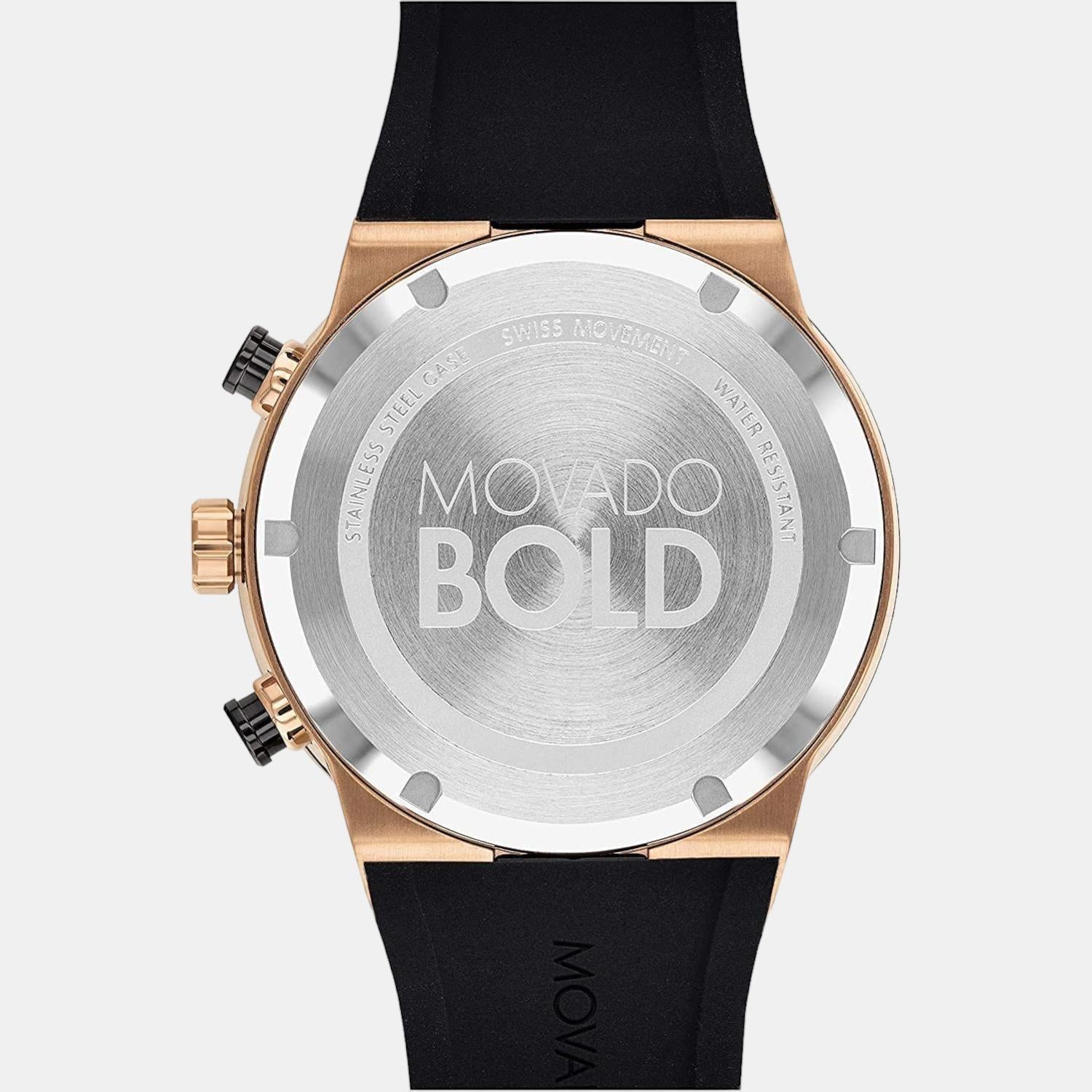 Bold Men Quartz Brown Dial Chronograph Silicone Watch 3600711