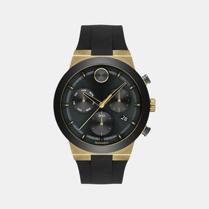 Bold Men Quartz Black Dial Analog Silicone Watch 3600712