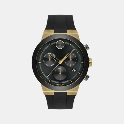 Bold Men Quartz Black Dial Analog Silicone Watch 3600712