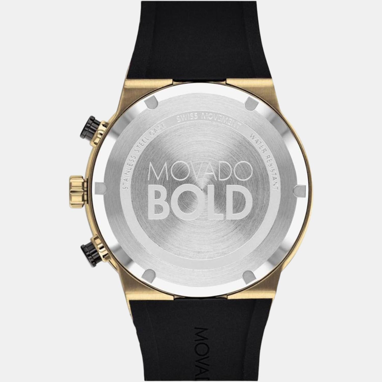 Bold Men Quartz Black Dial Analog Silicone Watch 3600712