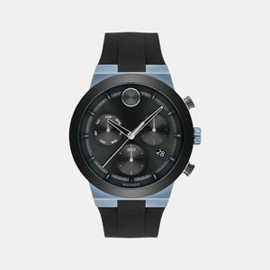 Bold Men Quartz Black Dial Analog Silicone Watch 3600713