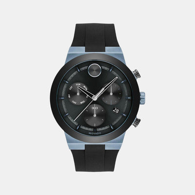 Bold Men Quartz Black Dial Analog Silicone Watch 3600713