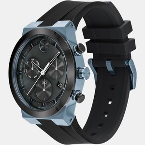 Bold Men Quartz Black Dial Analog Silicone Watch 3600713