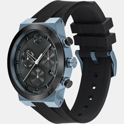 Bold Men Quartz Black Dial Analog Silicone Watch 3600713