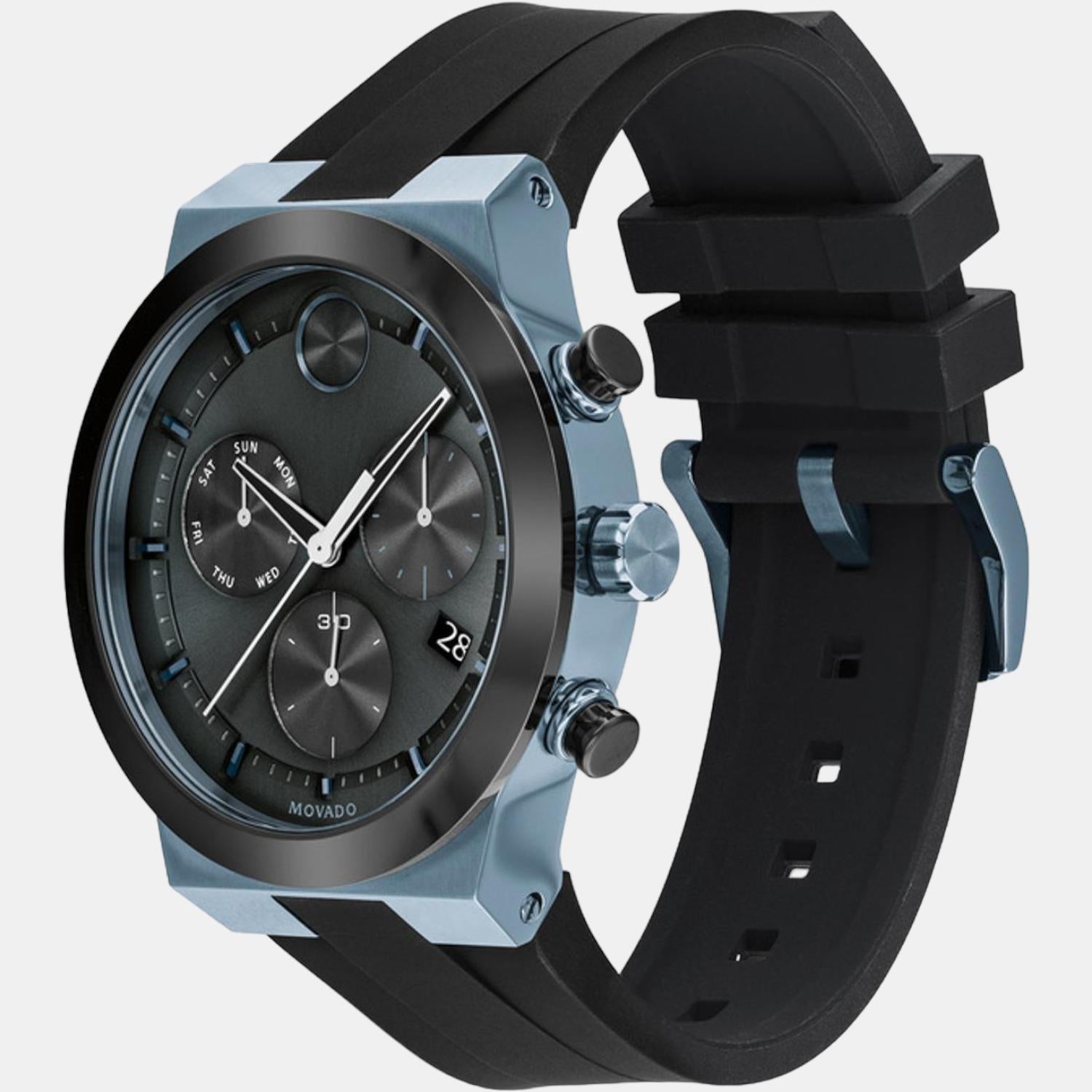 Bold Men Quartz Black Dial Analog Silicone Watch 3600713