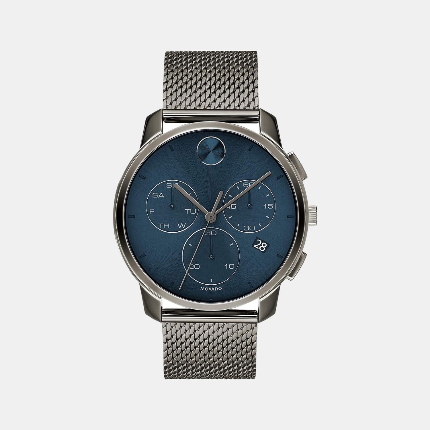 Bold Men Quartz Blue Dial Chronograph Stainless Steel Watch 3600721
