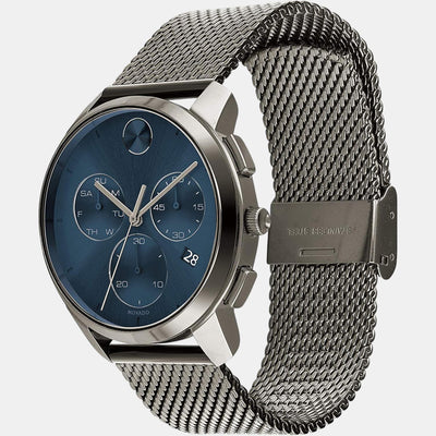 Bold Men Quartz Blue Dial Chronograph Stainless Steel Watch 3600721