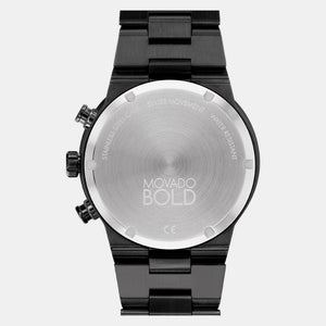 Bold Men Quartz Black Dial Chronograph Stainless Steel Watch 3600730