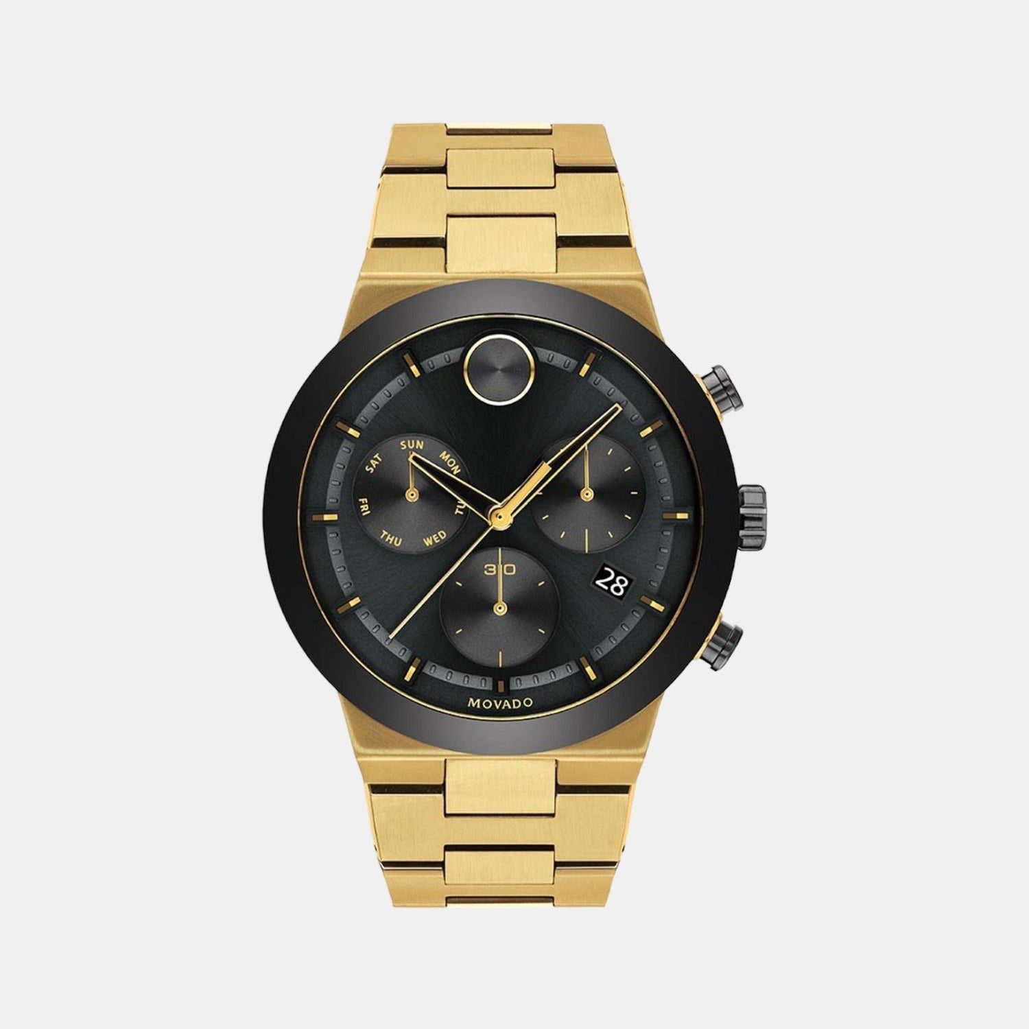 Bold Men Quartz Black Dial Chronograph Stainless Steel Watch 3600731