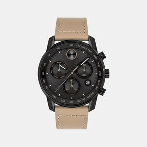 Bold Verso Men Quartz Black Dial Chronograph Leather Watch 3600738