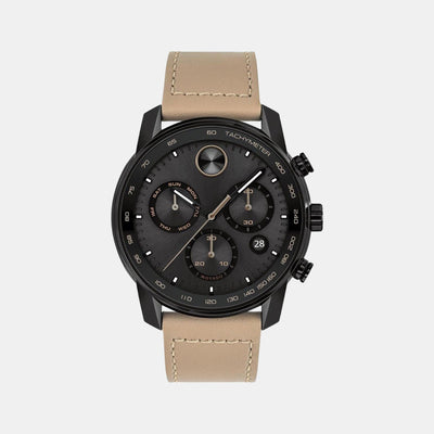 Bold Verso Men Quartz Black Dial Chronograph Leather Watch 3600738