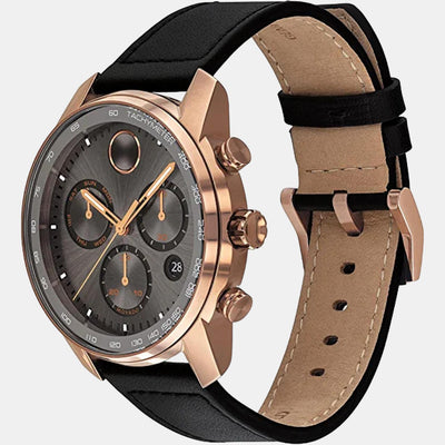 Bold Verso Men Quartz Grey Dial Chronograph Leather Watch 3600739