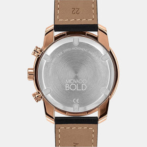Bold Verso Men Quartz Grey Dial Chronograph Leather Watch 3600739