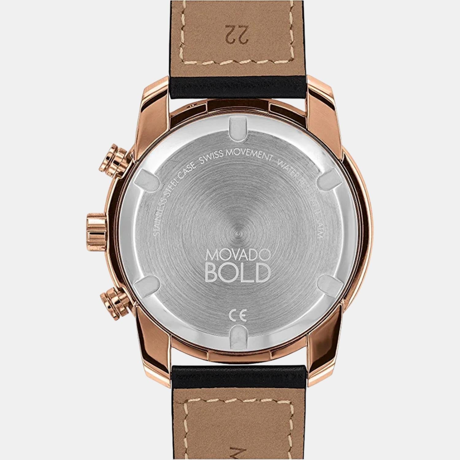 Bold Verso Men Quartz Grey Dial Chronograph Leather Watch 3600739