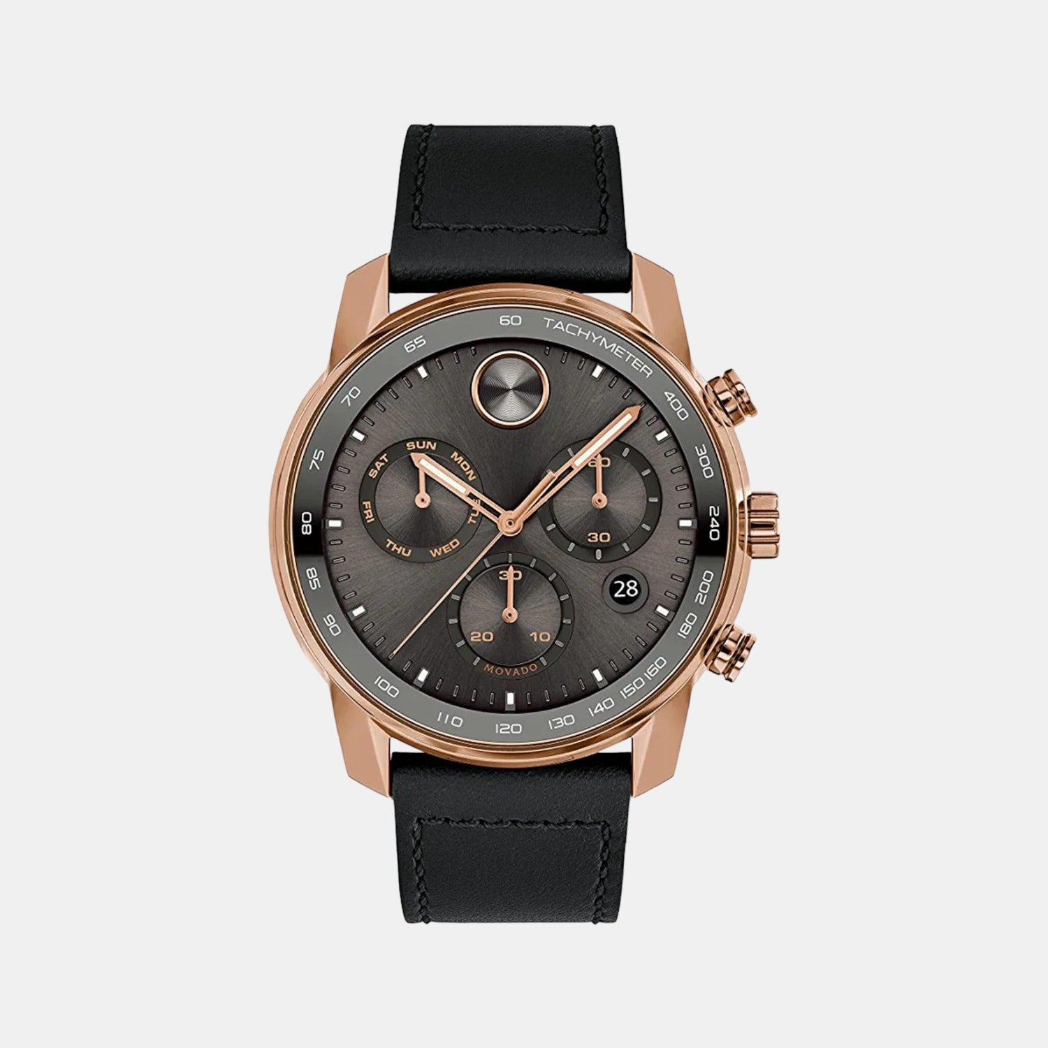 Bold Verso Men Quartz Grey Dial Chronograph Leather Watch 3600739