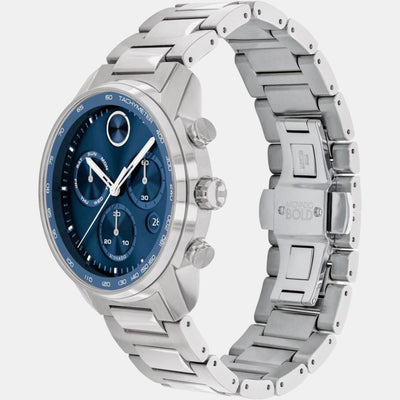 Bold Men Quartz Blue Dial Chronograph Stainless Steel Watch 3600740