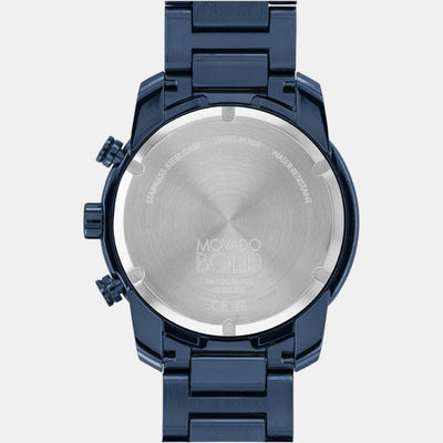 Bold Men Quartz Blue Dial Analog Stainless Steel Watch 3600742