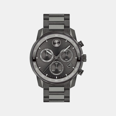 Bold Men Quartz Grey Dial Chronograph Stainless Steel Watch 3600743