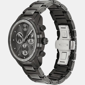 Bold Men Quartz Grey Dial Chronograph Stainless Steel Watch 3600743