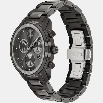 Bold Men Quartz Grey Dial Chronograph Stainless Steel Watch 3600743