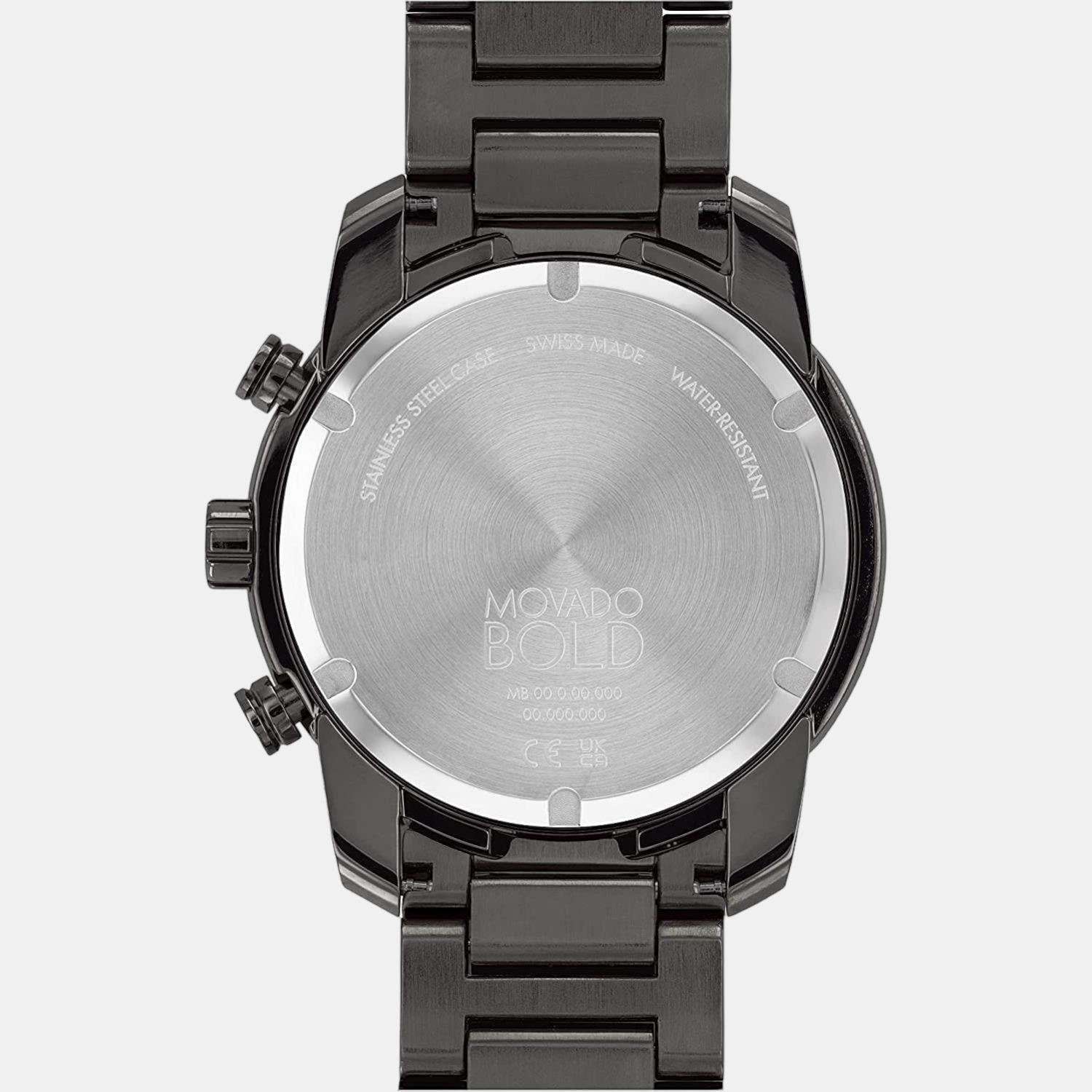 Bold Men Quartz Grey Dial Chronograph Stainless Steel Watch 3600743