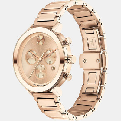 Bold Evolution Women Quartz Rose Gold Dial Chronograph Stainless Steel Watch 3600789