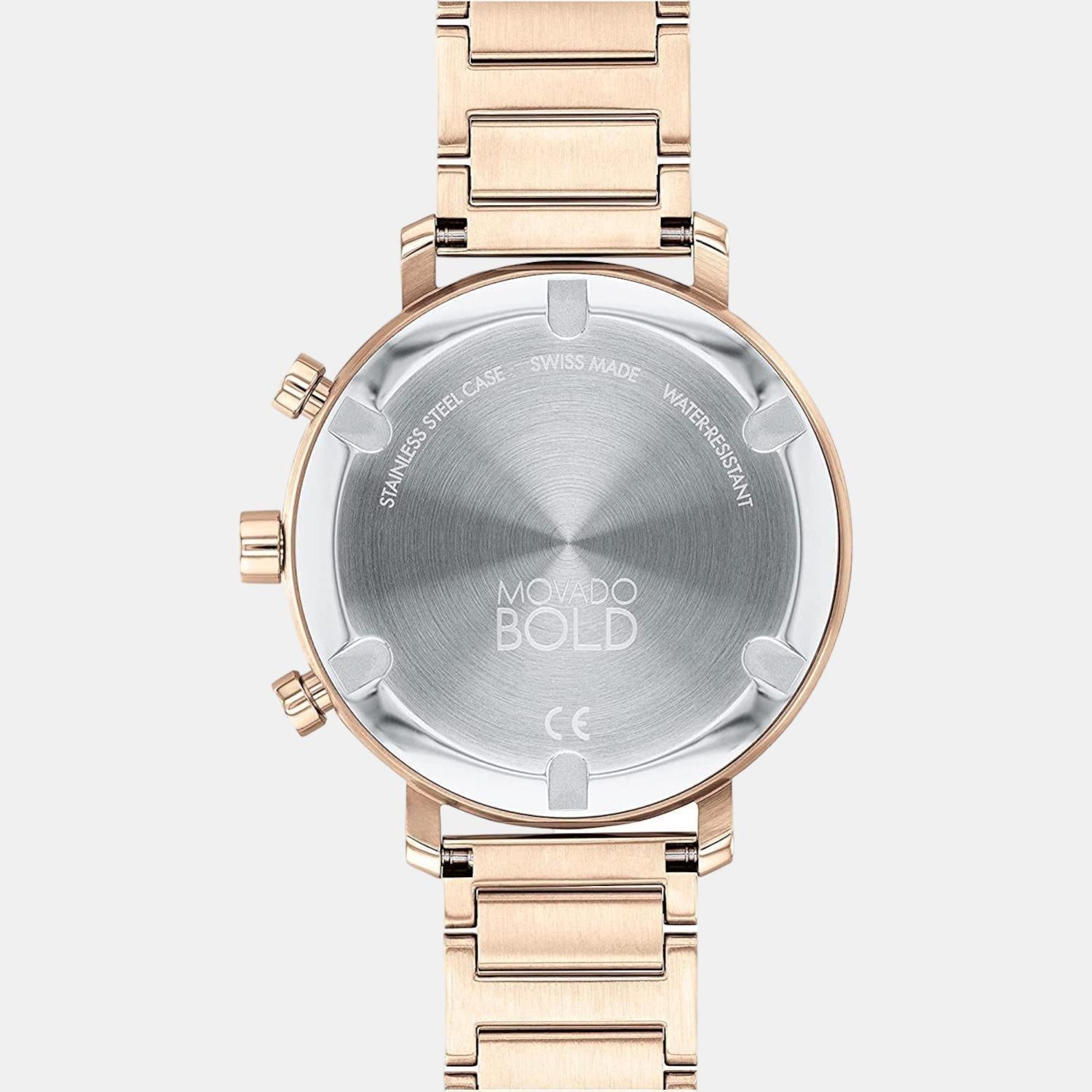 Bold Evolution Women Quartz Rose Gold Dial Chronograph Stainless Steel Watch 3600789