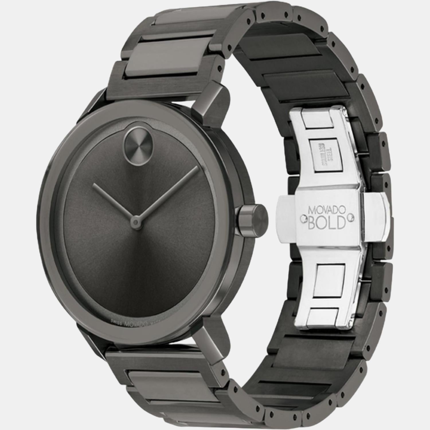 Bold Evolution Men Quartz Grey Dial Analog Stainless Steel Watch 3600796