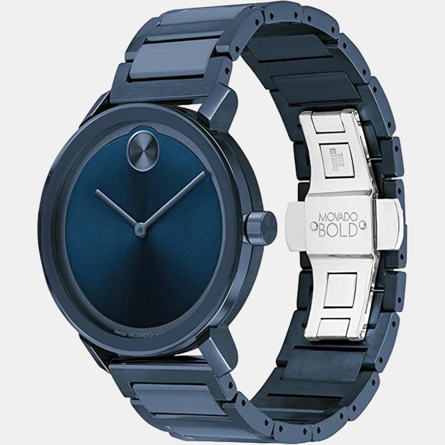 Bold Evolution Men Quartz Blue Dial Analog Stainless Steel Watch 3600797