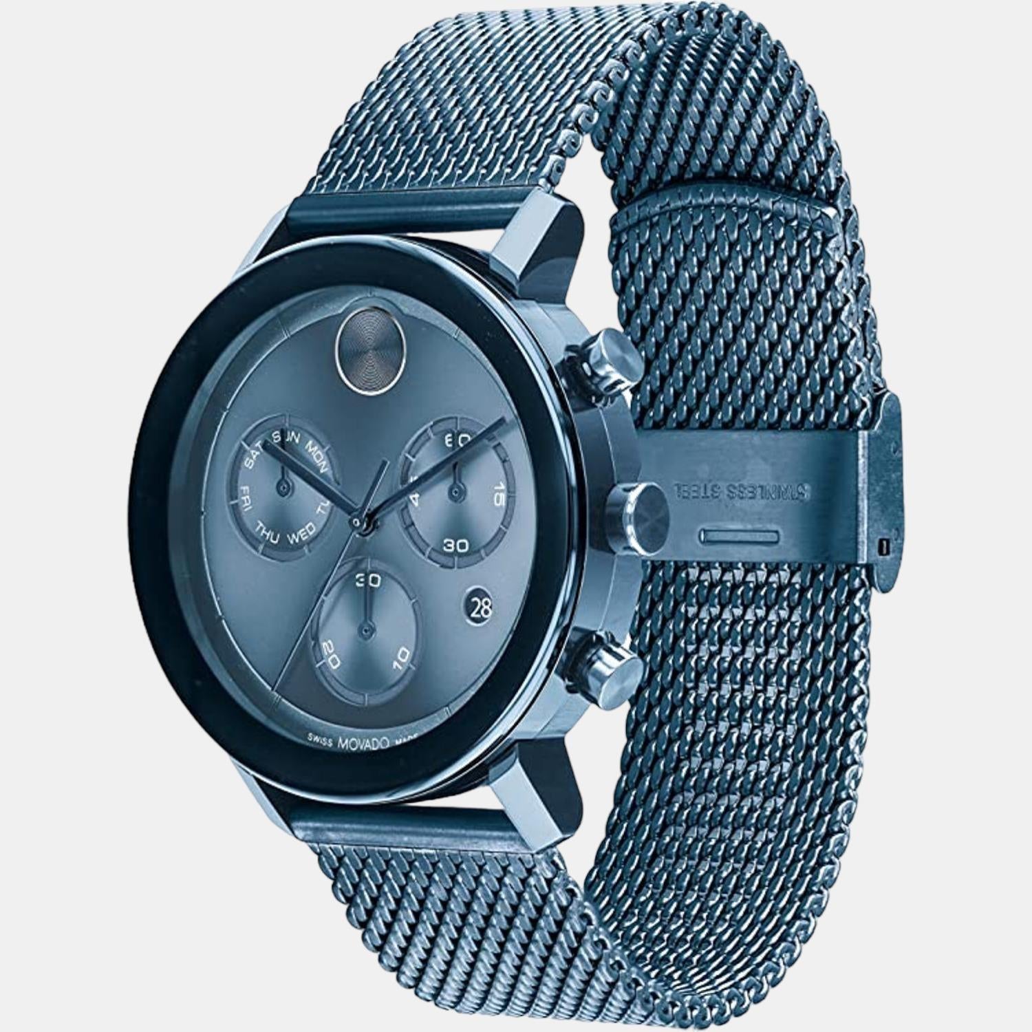 Bold Evolution Men Quartz Blue Dial Chronograph Stainless Steel Watch 3600809
